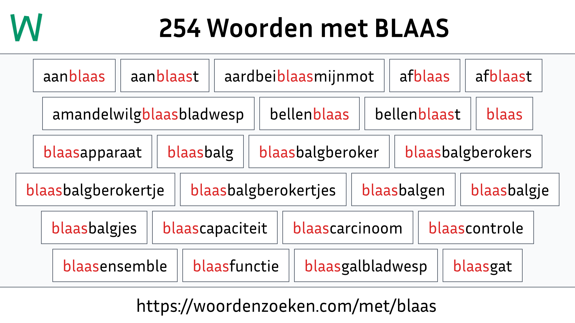 Woorden met BLAAS