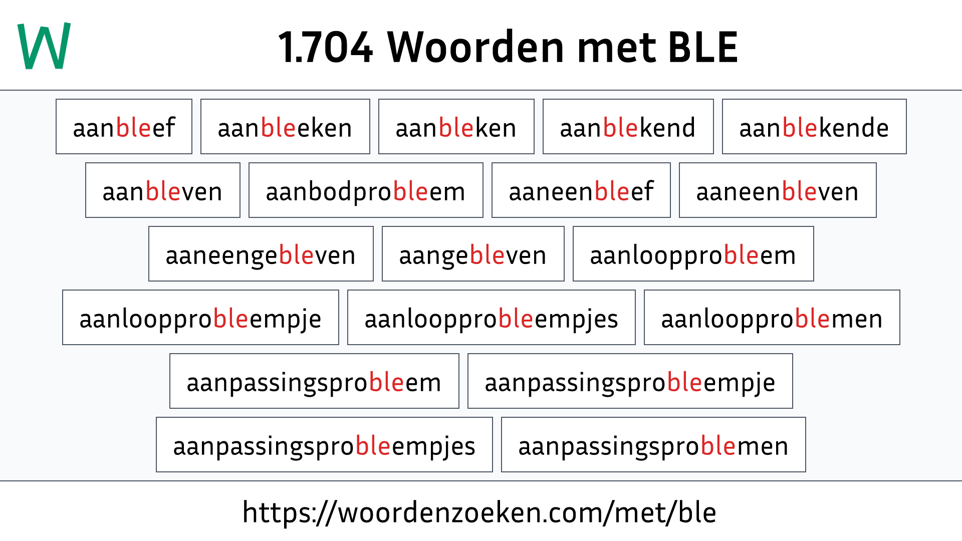 Woorden met BLE