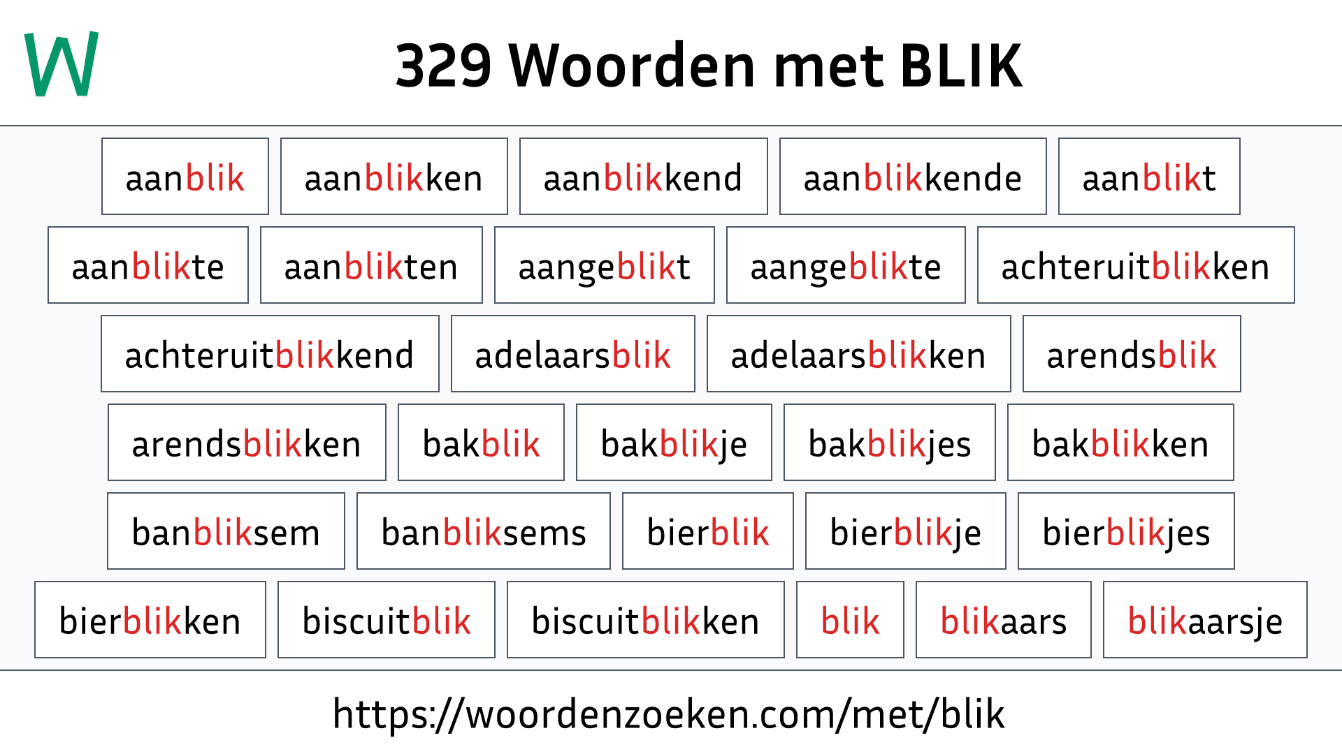 Woorden met BLIK