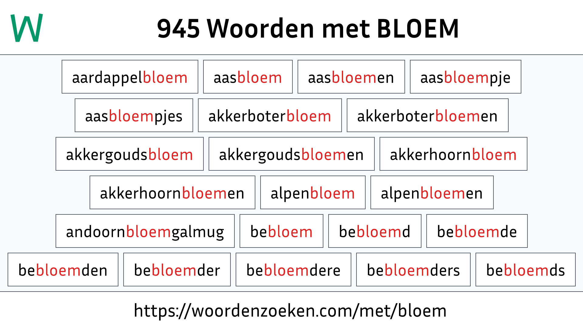 Woorden met BLOEM