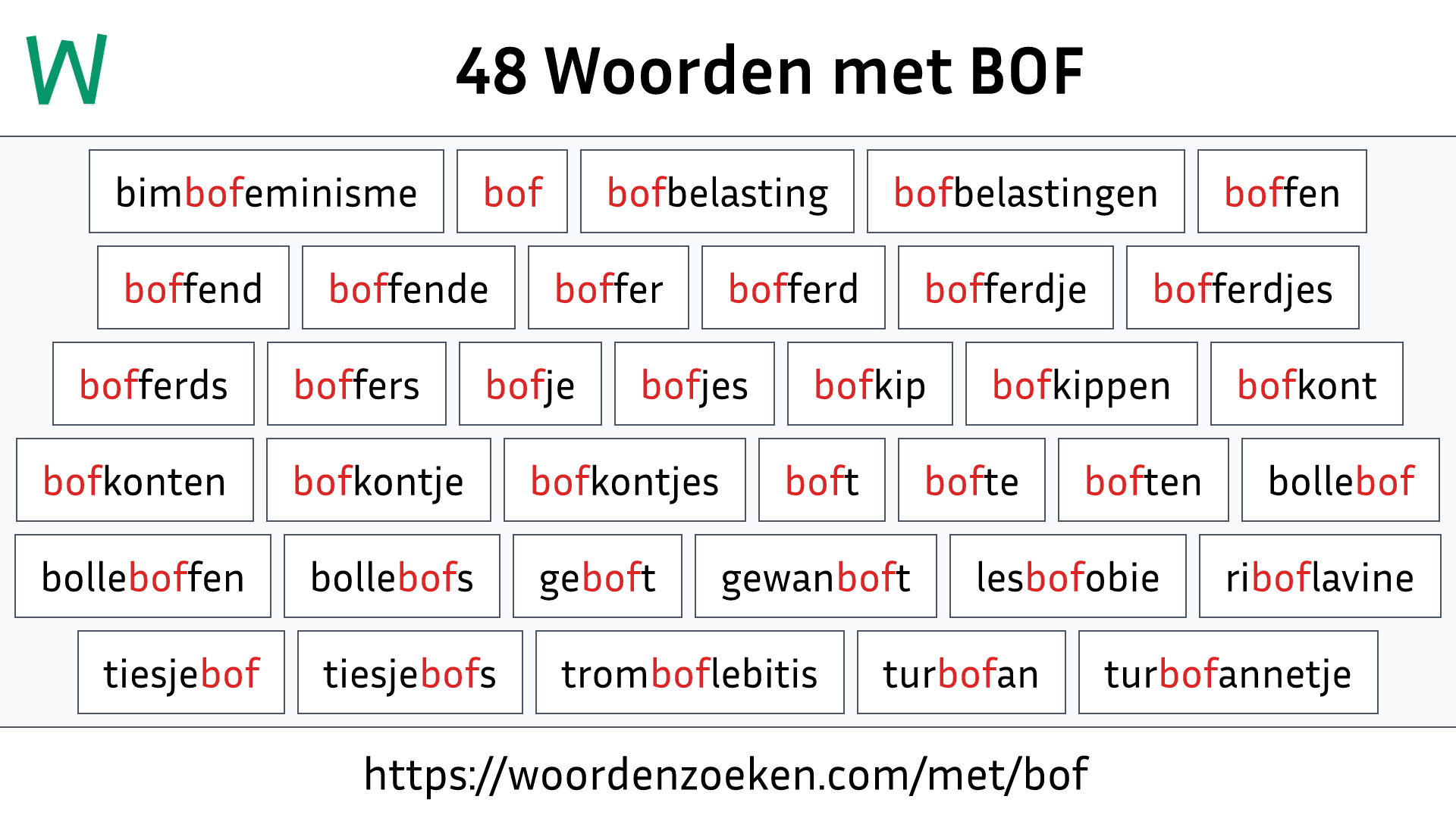 Woorden met BOF