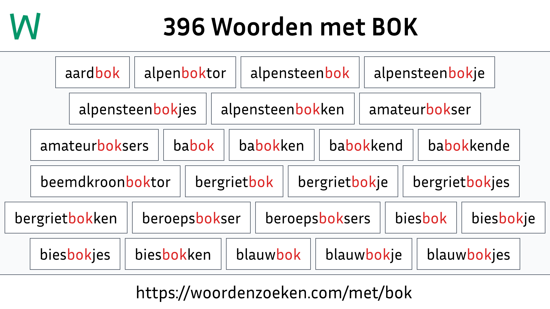 Woorden met BOK