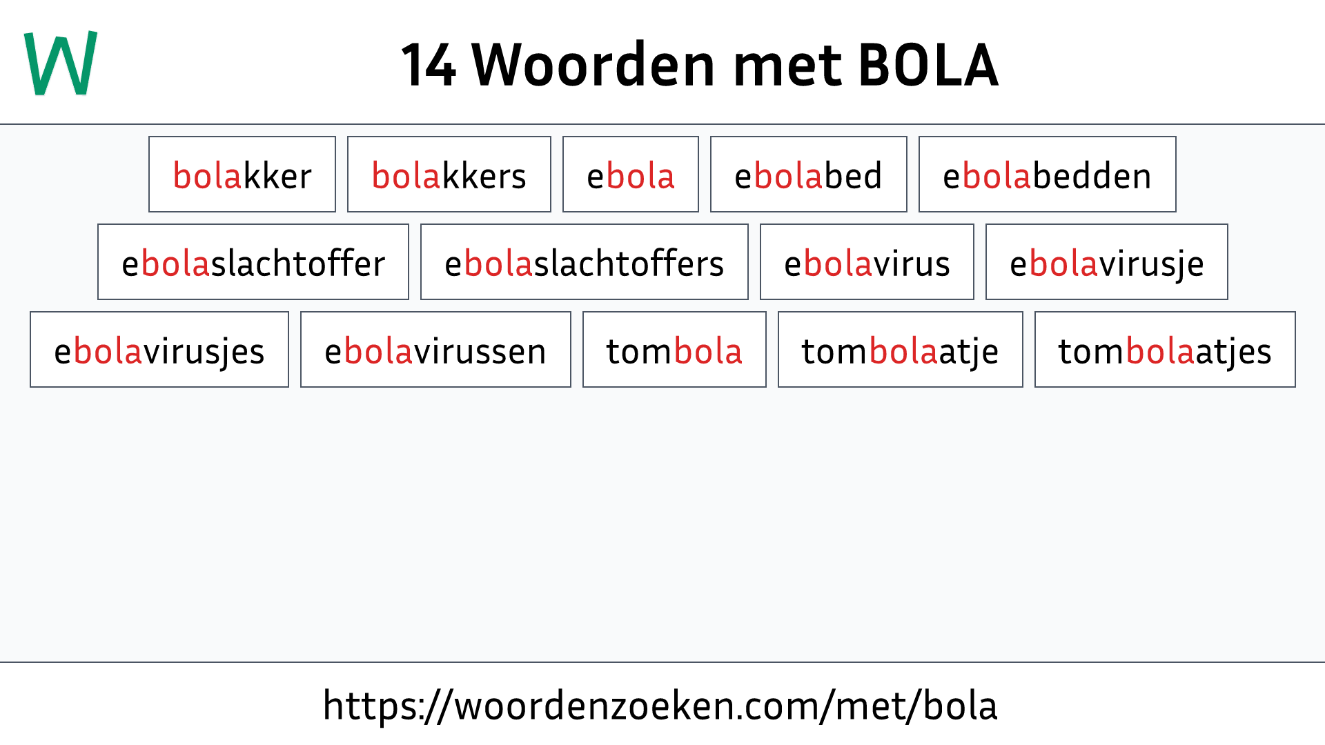 Woorden met BOLA