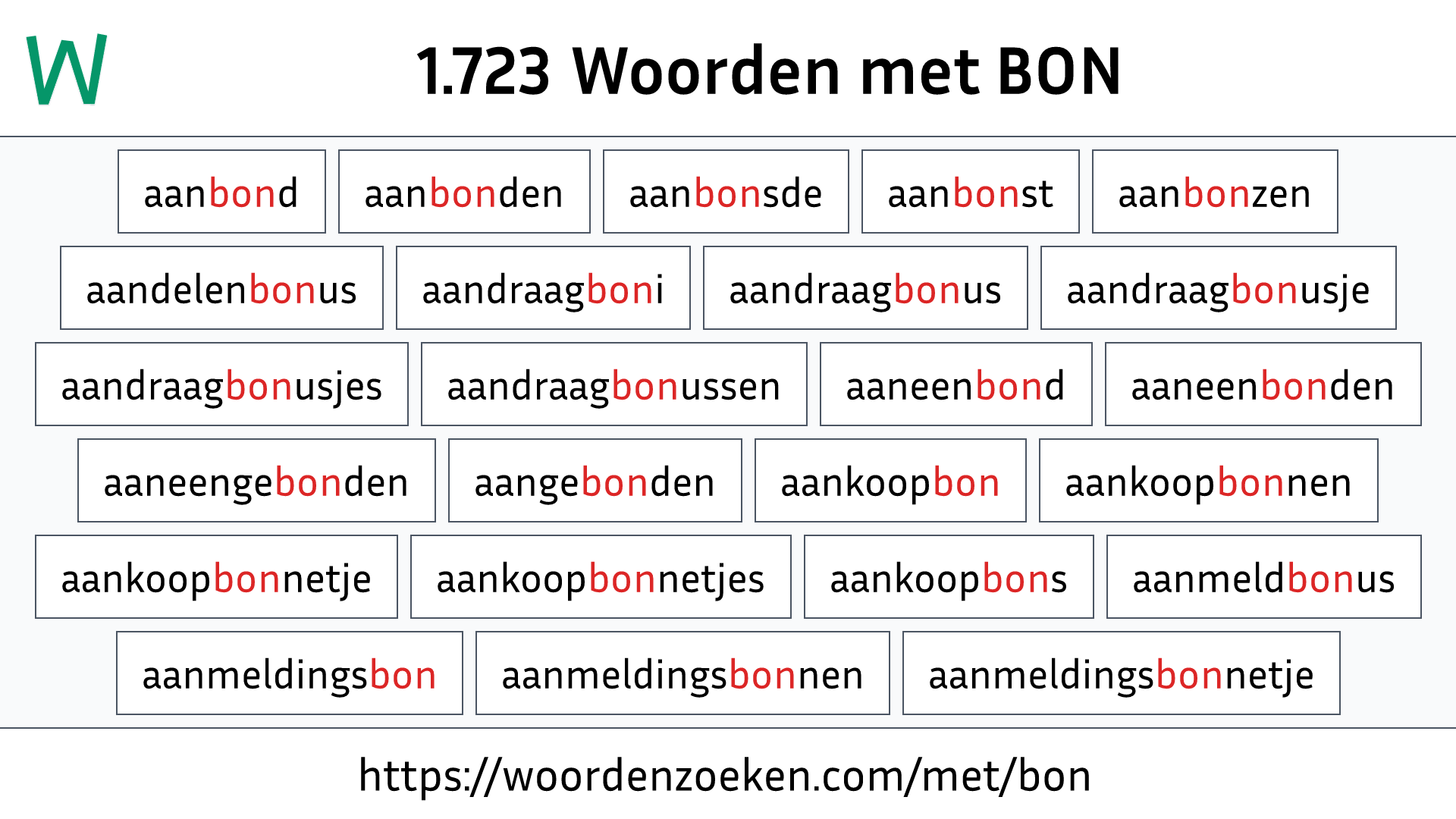 Woorden met BON