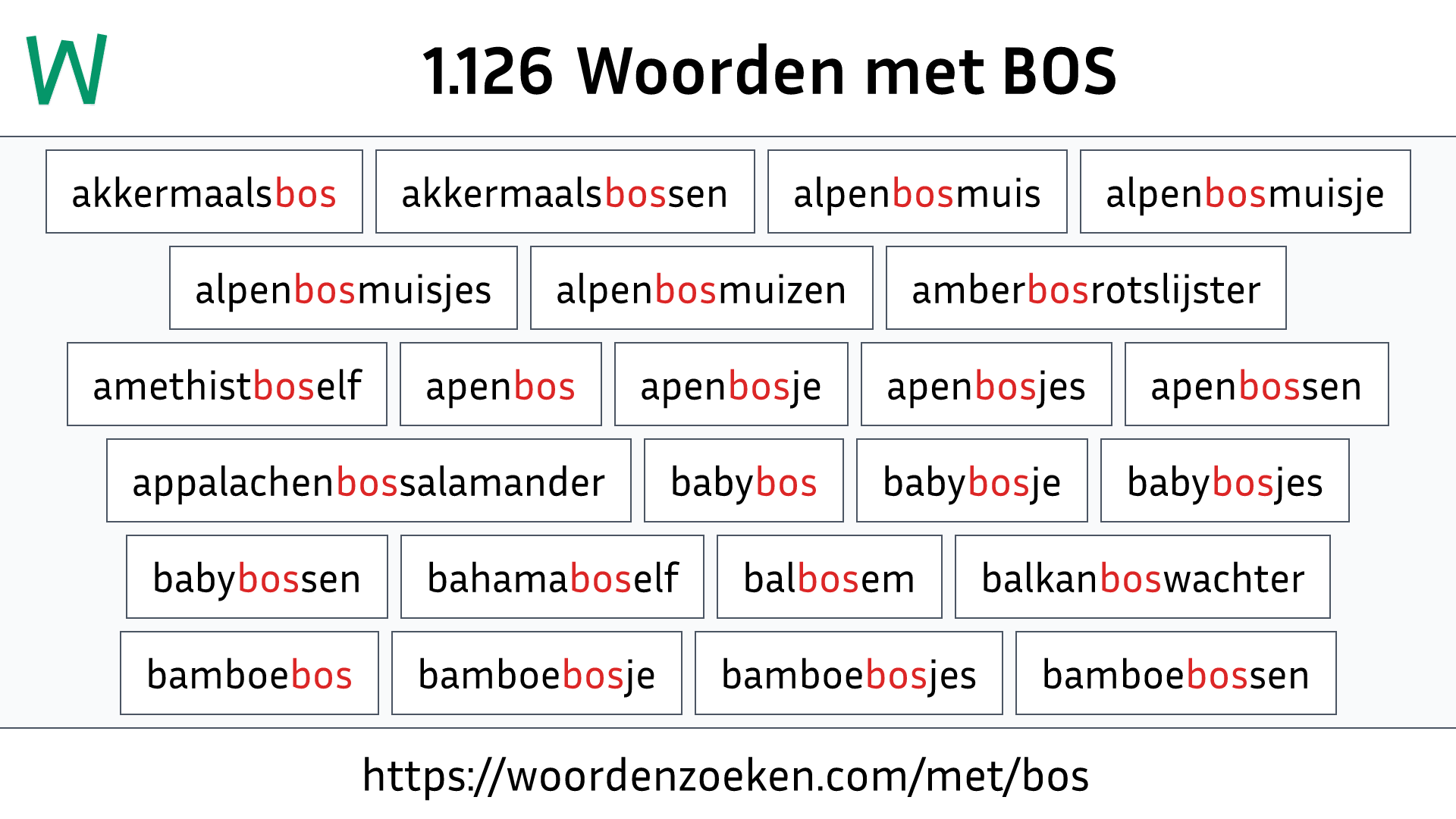 Woorden met BOS