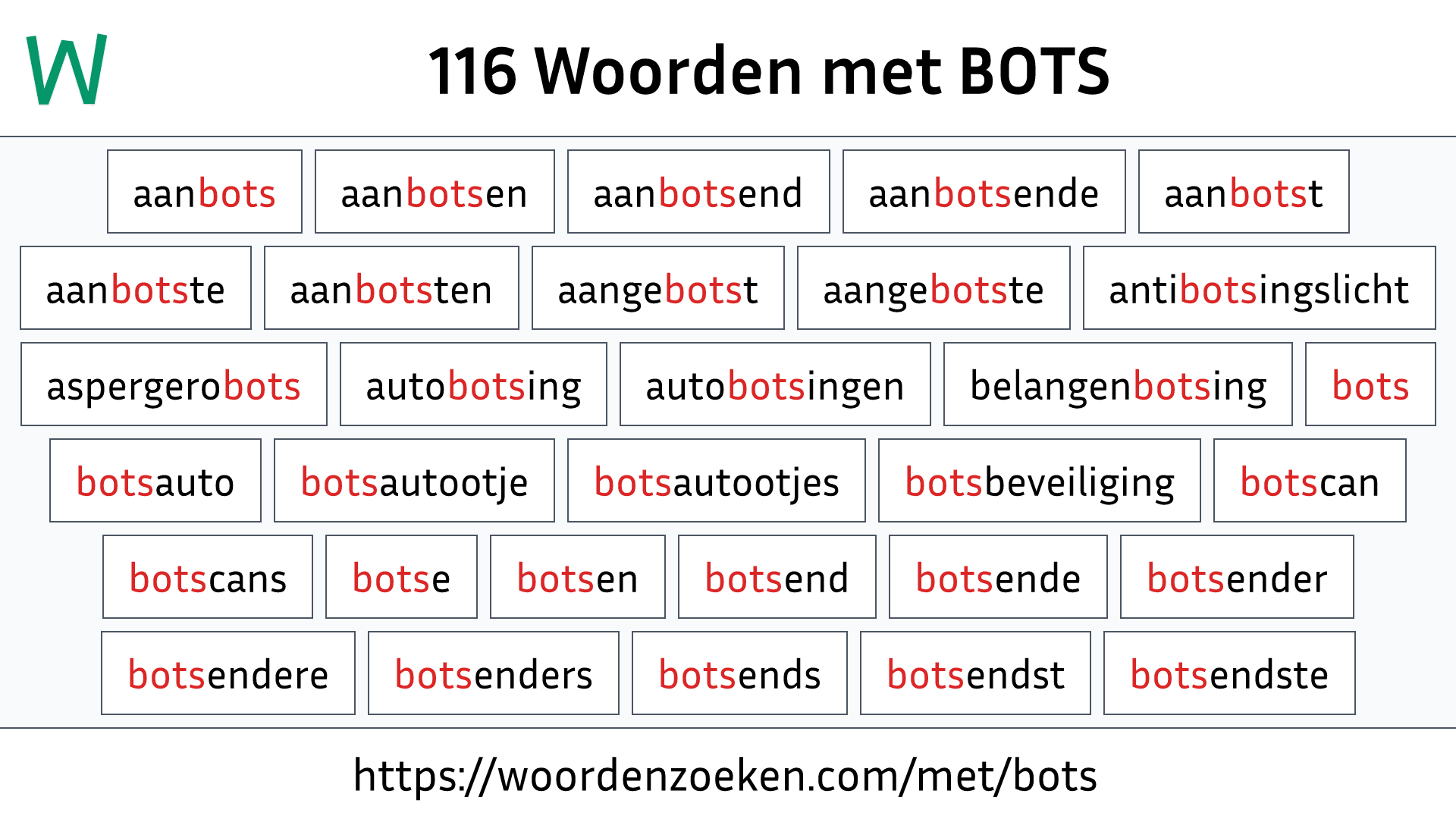 Woorden met BOTS