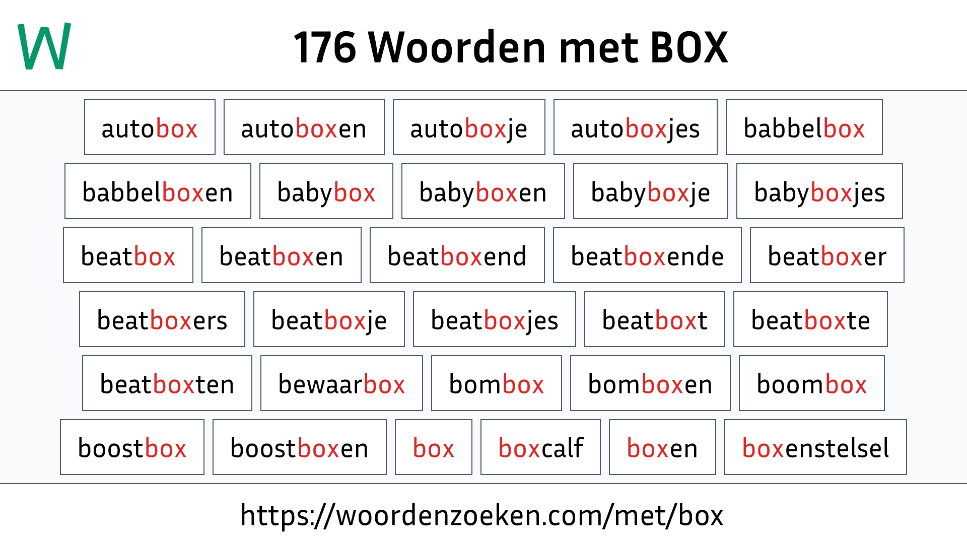 Woorden met BOX