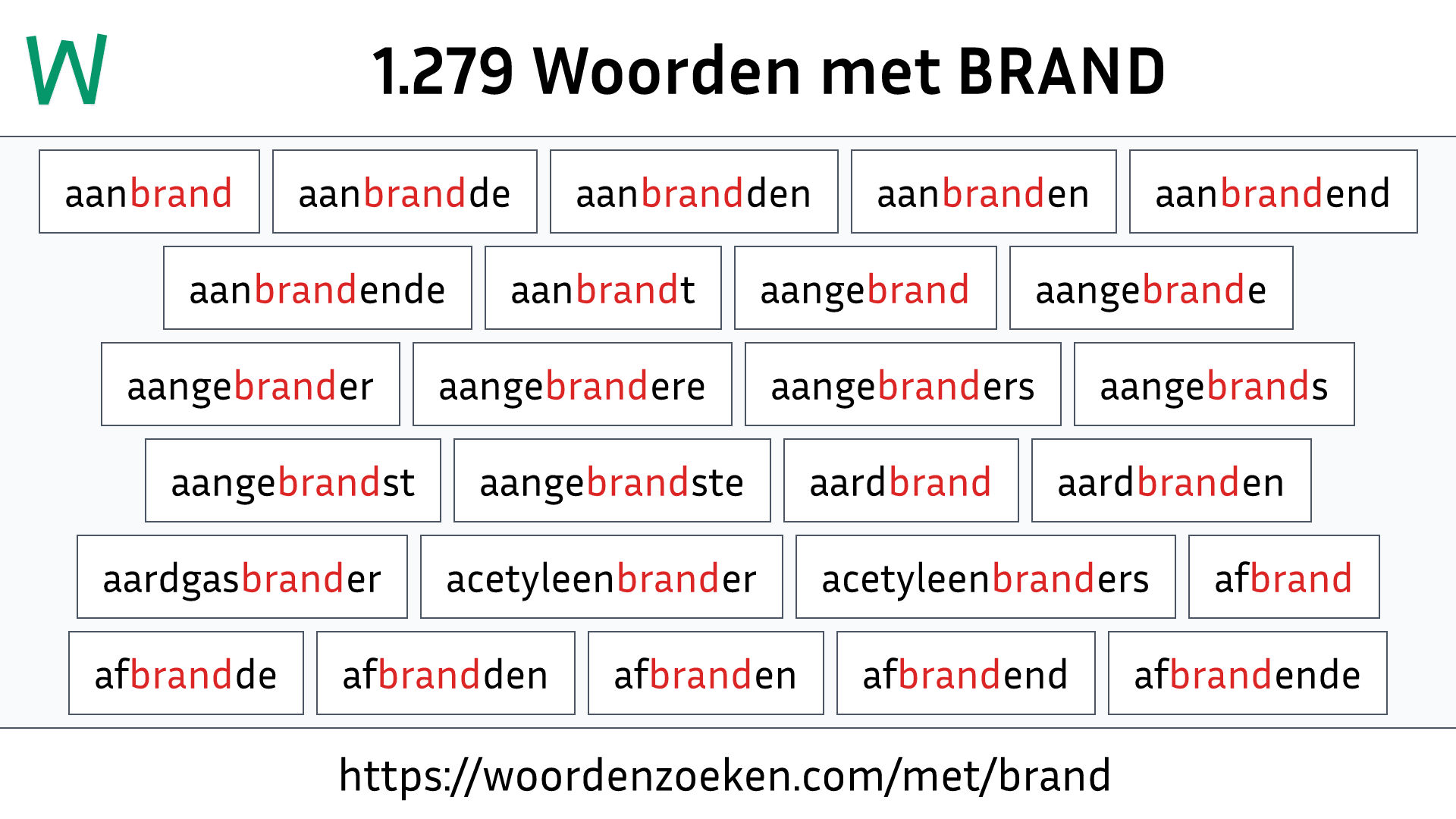 Woorden met BRAND