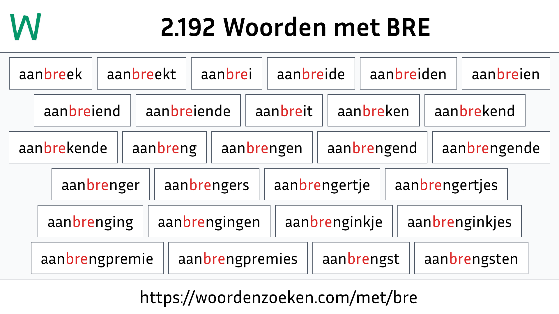 Woorden met BRE