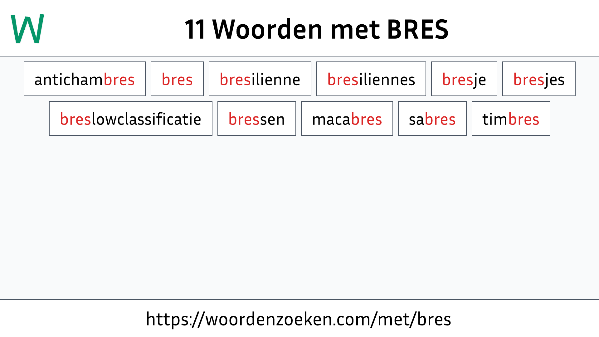 Woorden met BRES