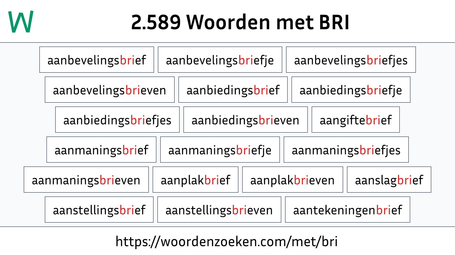 Woorden met BRI