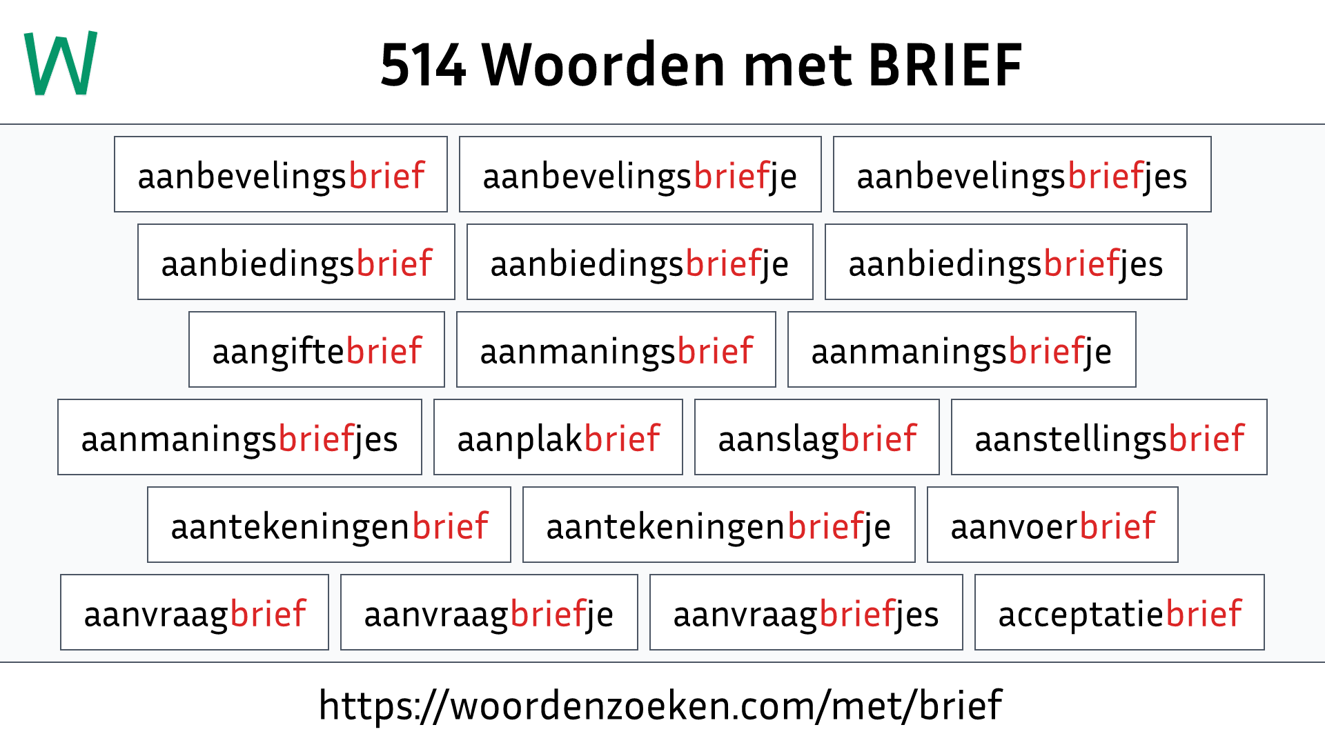 Woorden met BRIEF