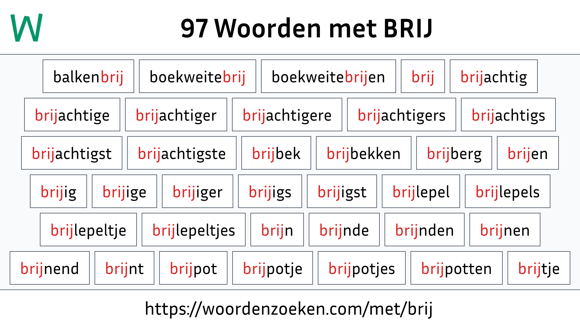 Woorden met BRIJ