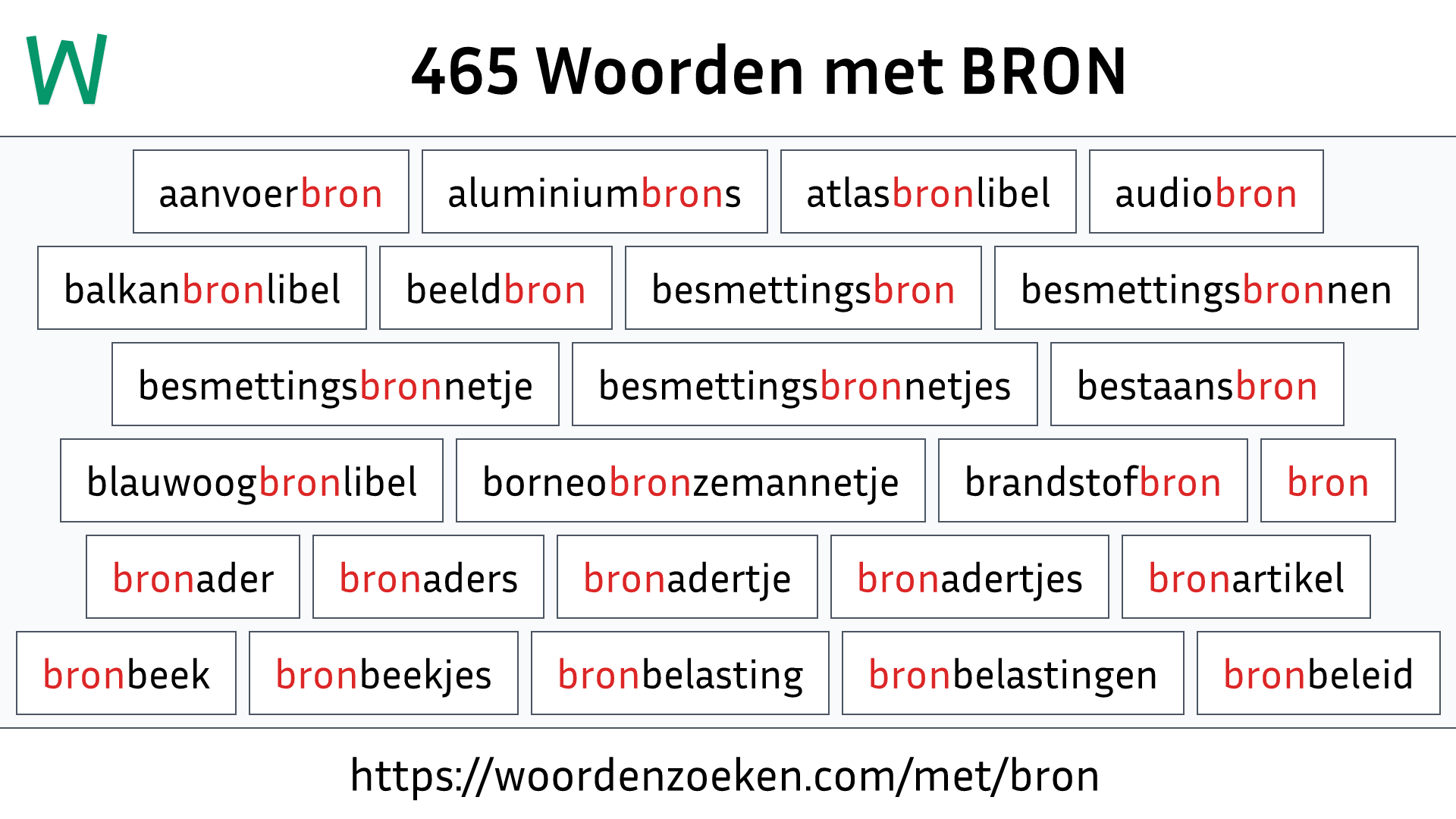 Woorden met BRON