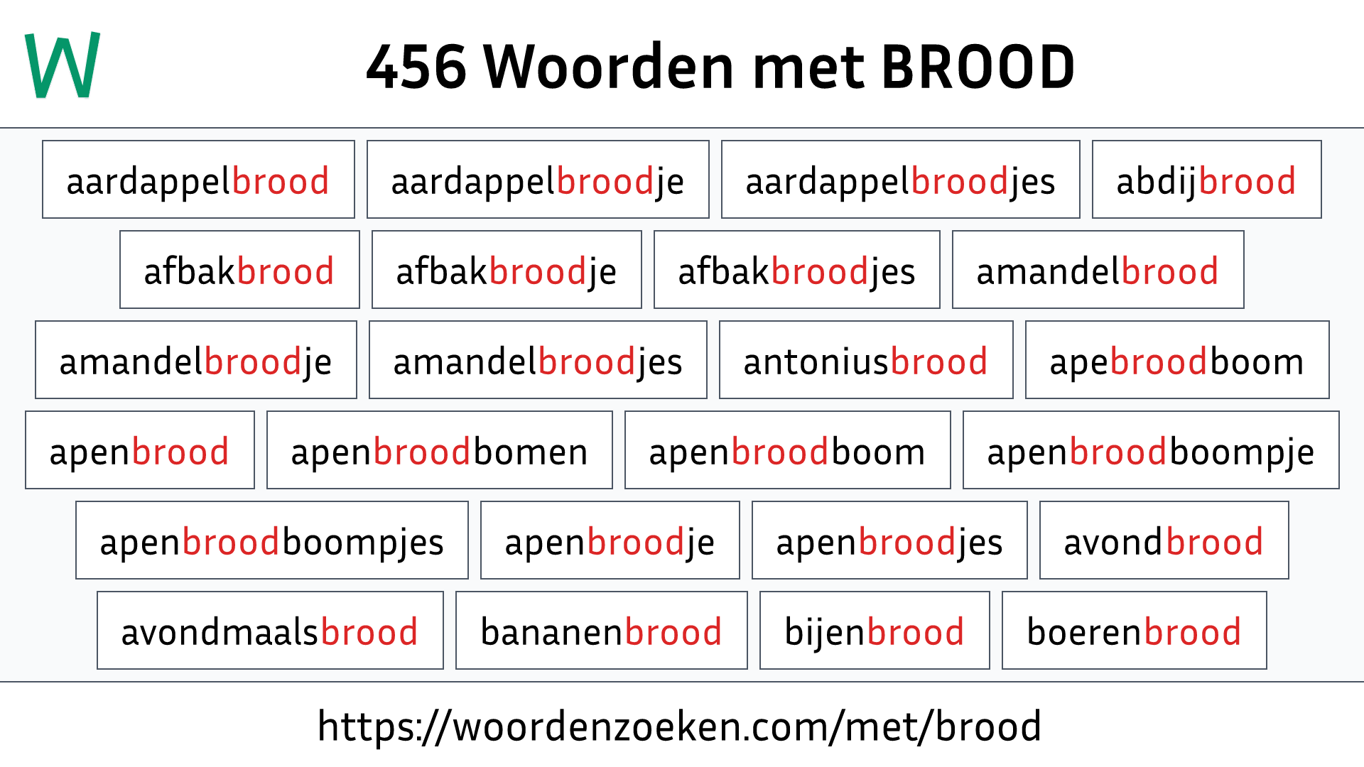 Woorden met BROOD