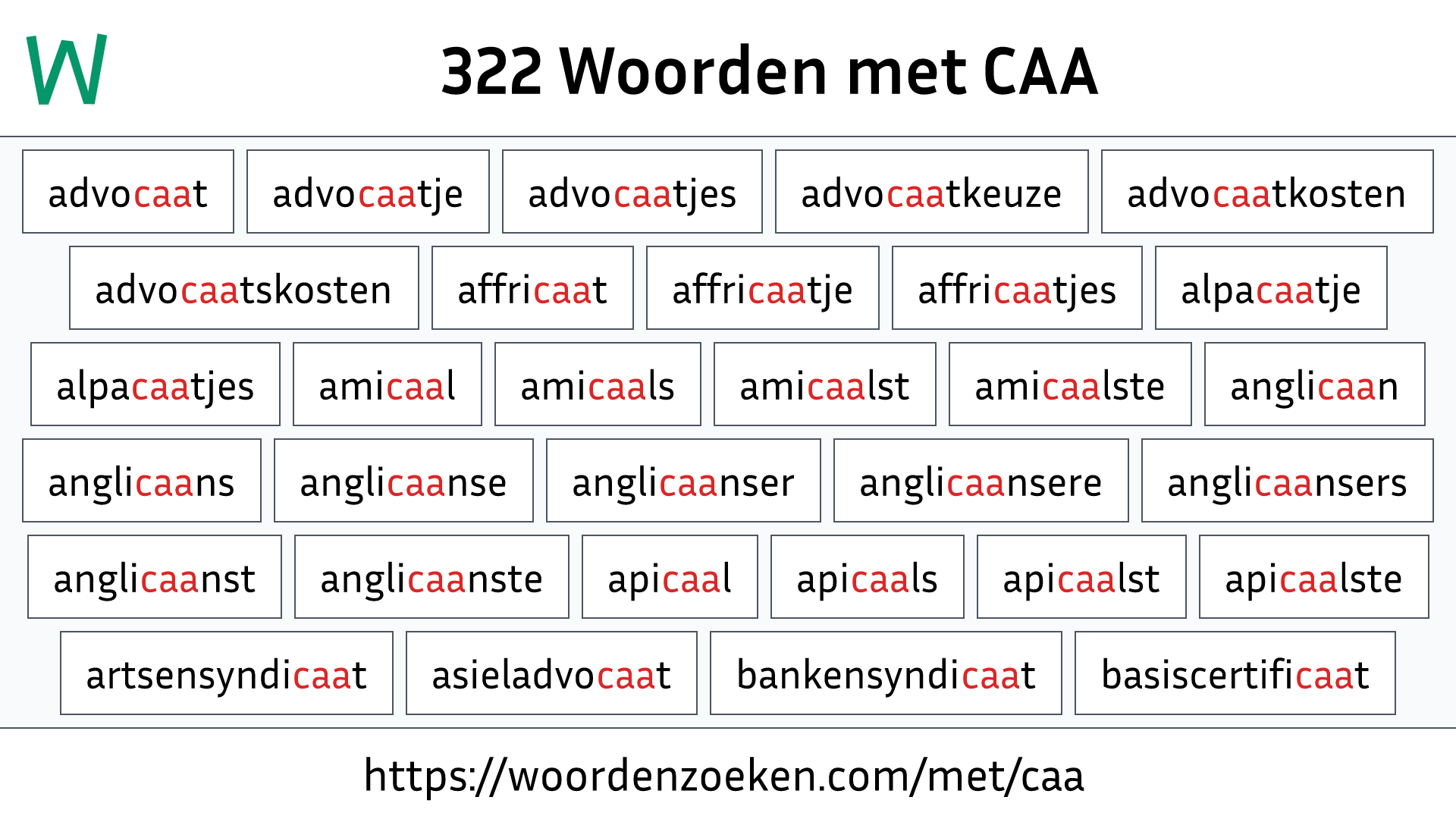 Woorden met CAA