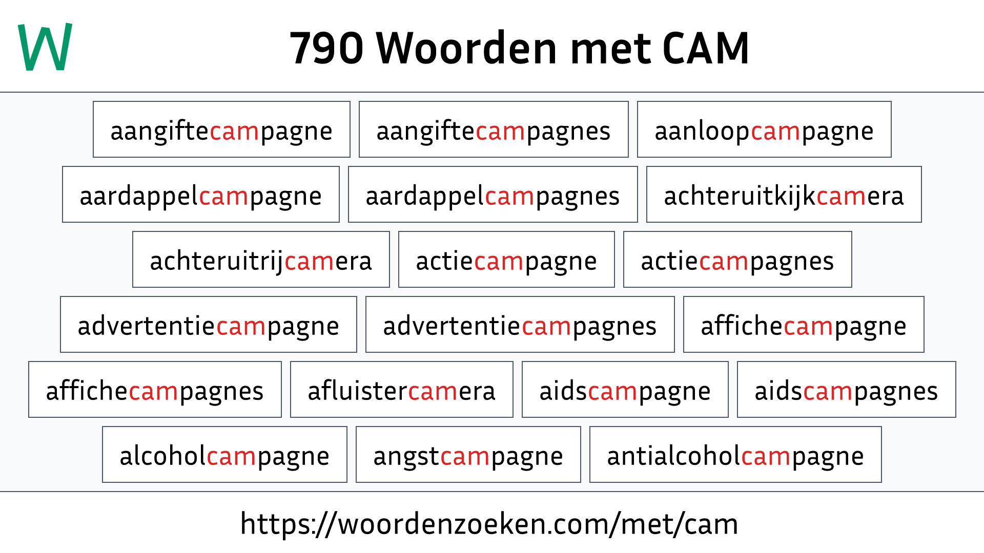 Woorden met CAM