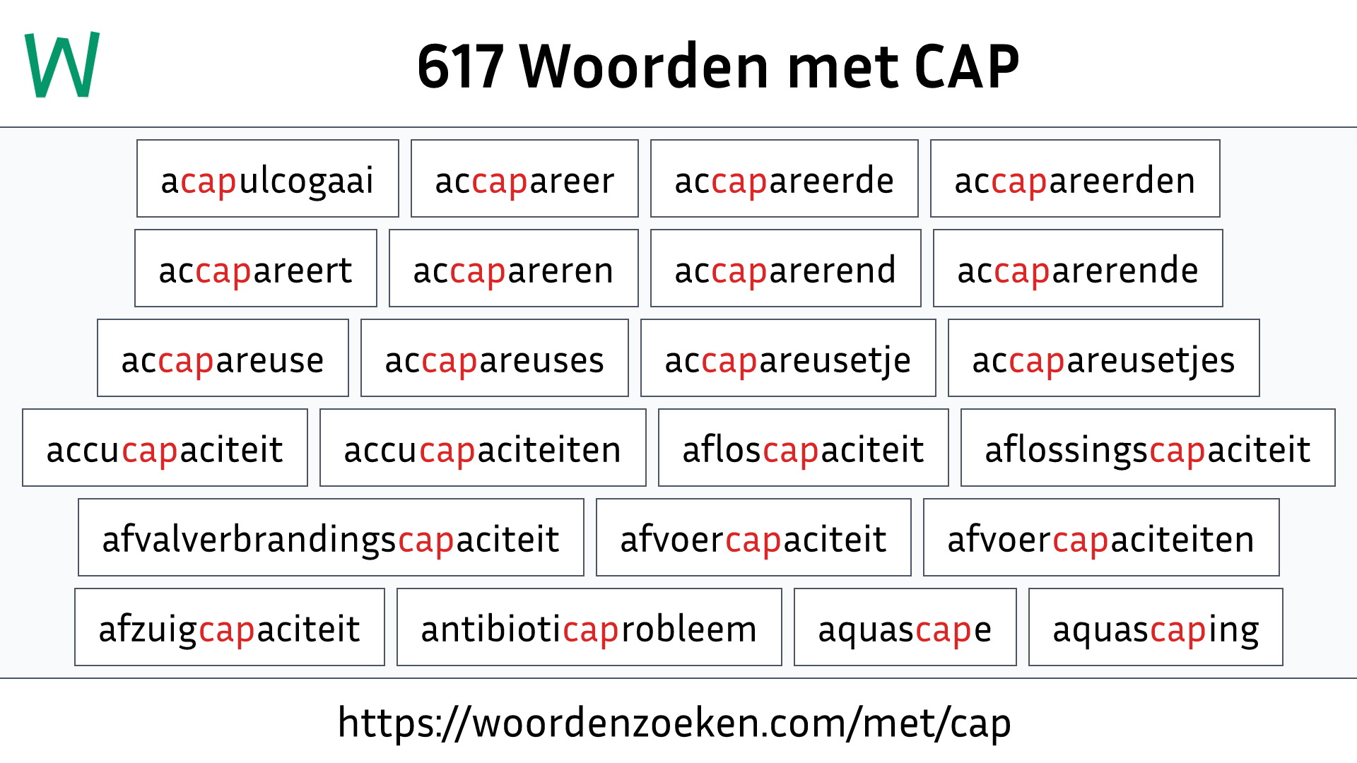 Woorden met CAP