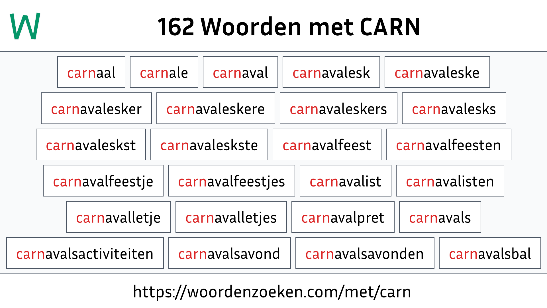 Woorden met CARN