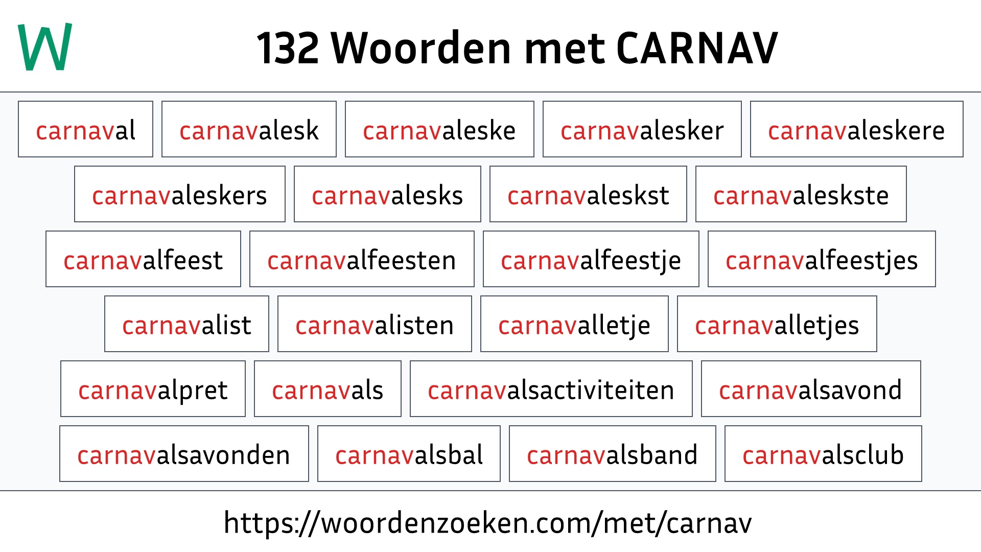 Woorden met CARNAV