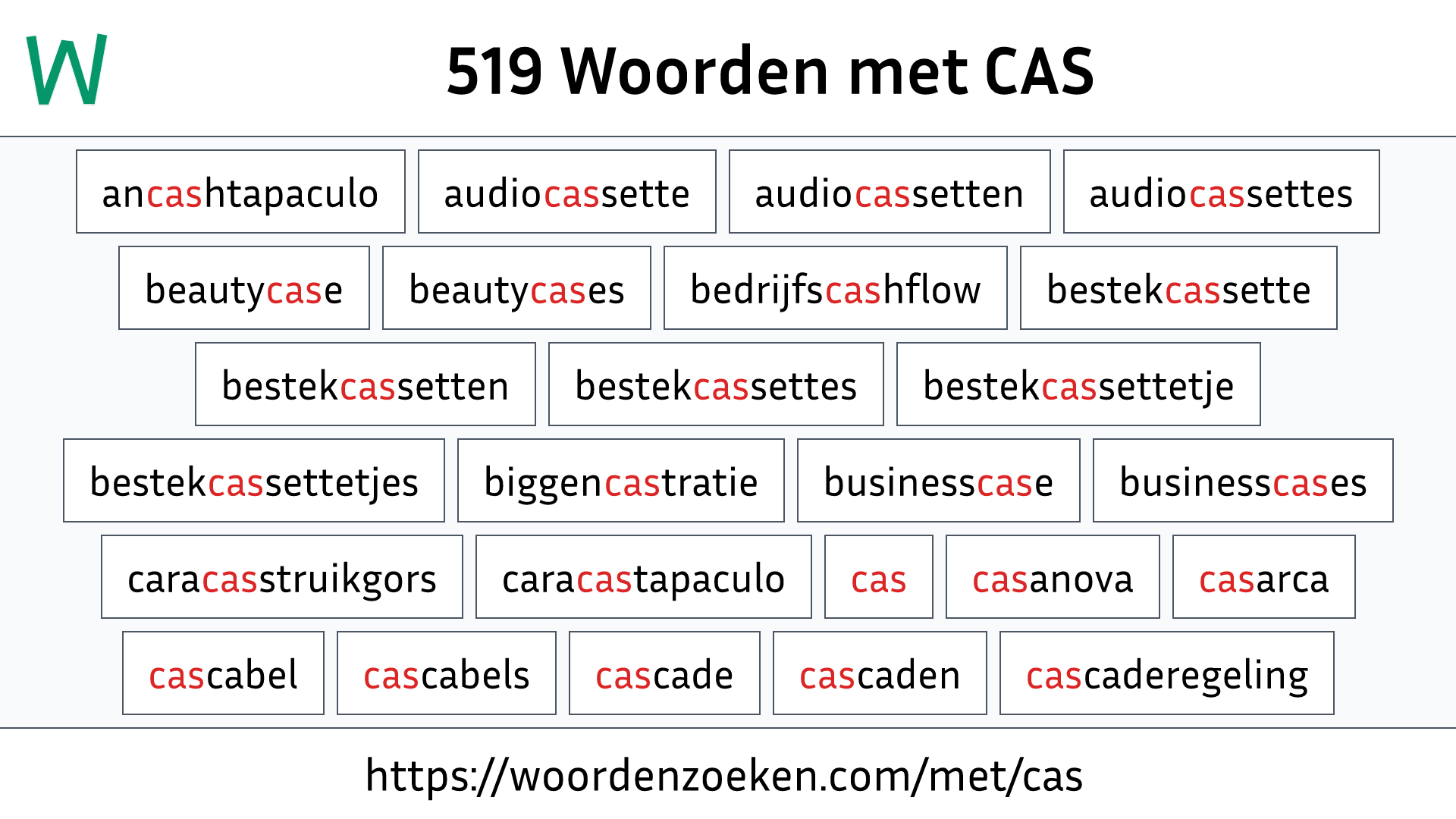 Woorden met CAS