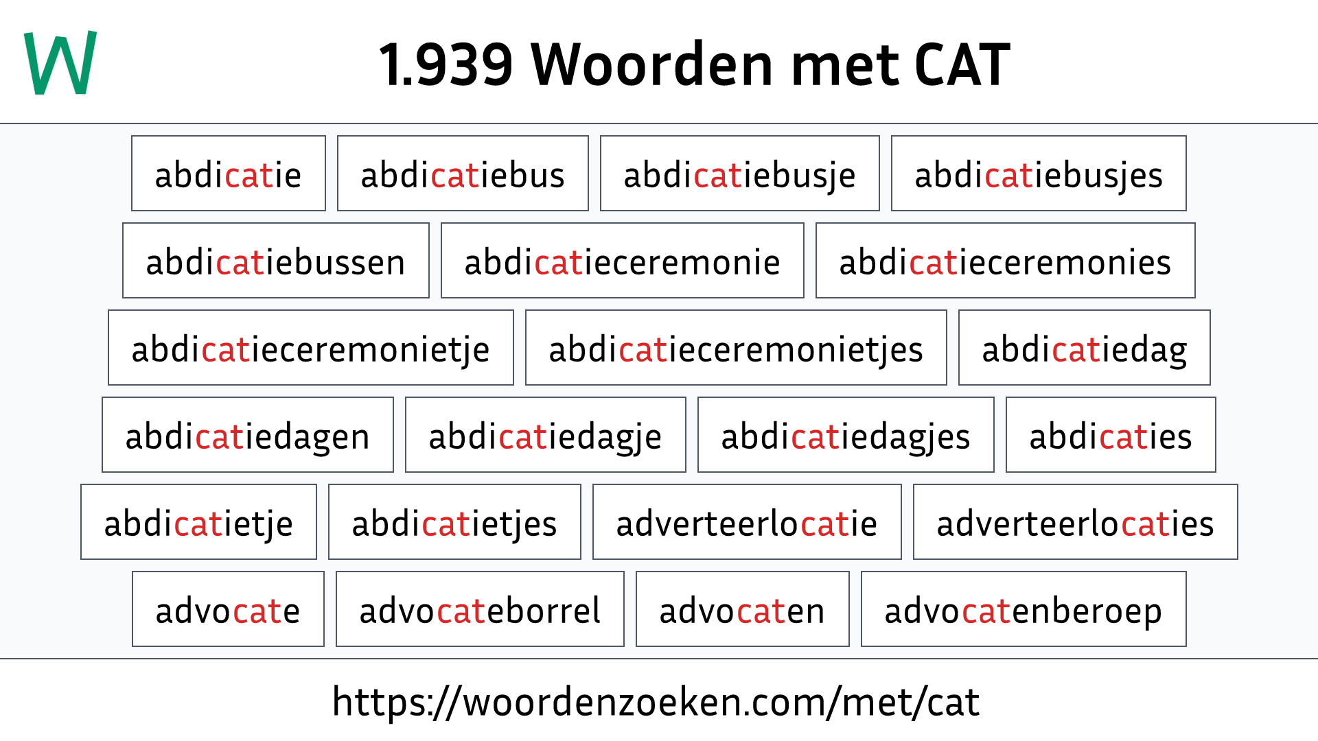 Woorden met CAT