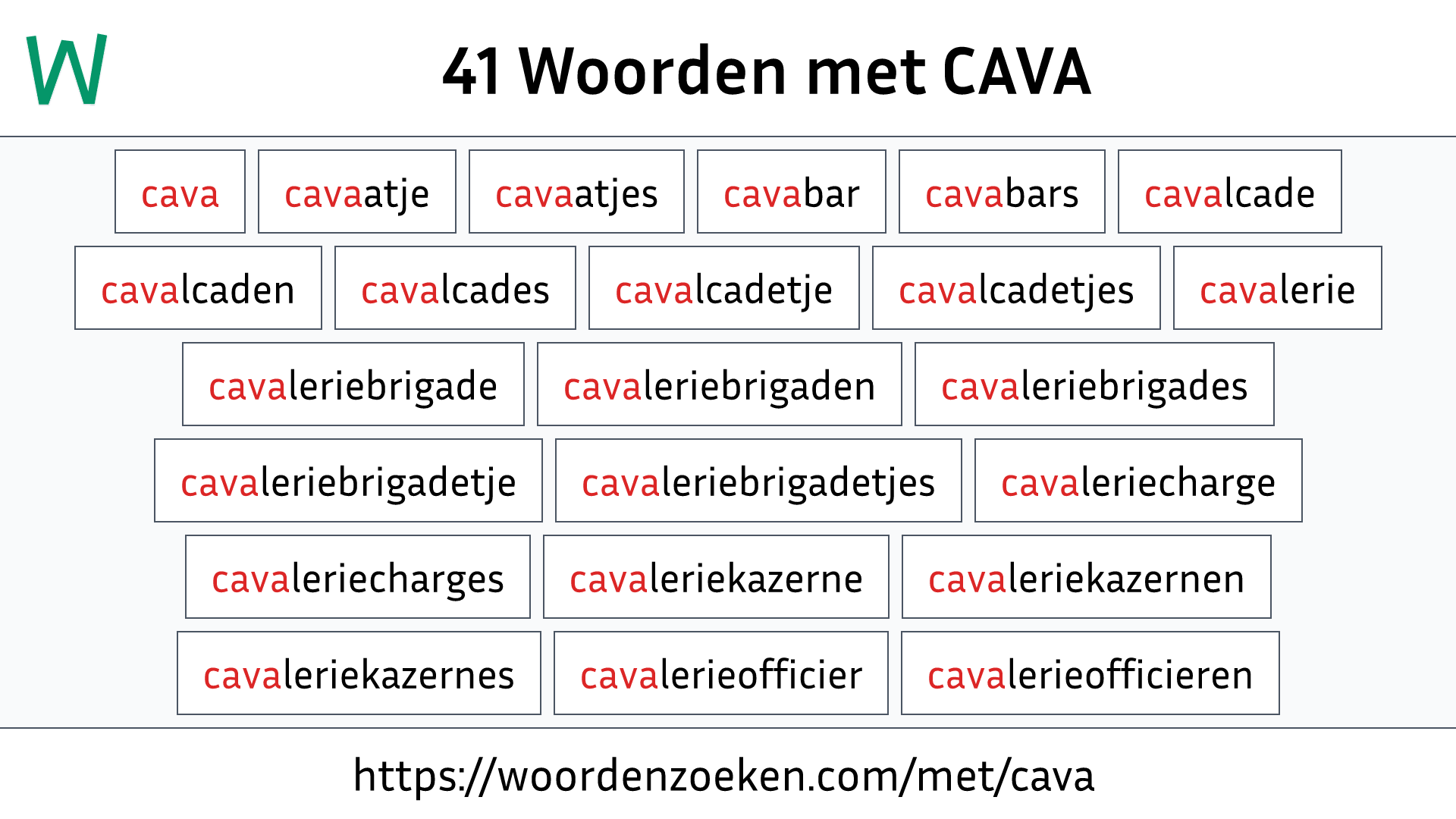 Woorden met CAVA