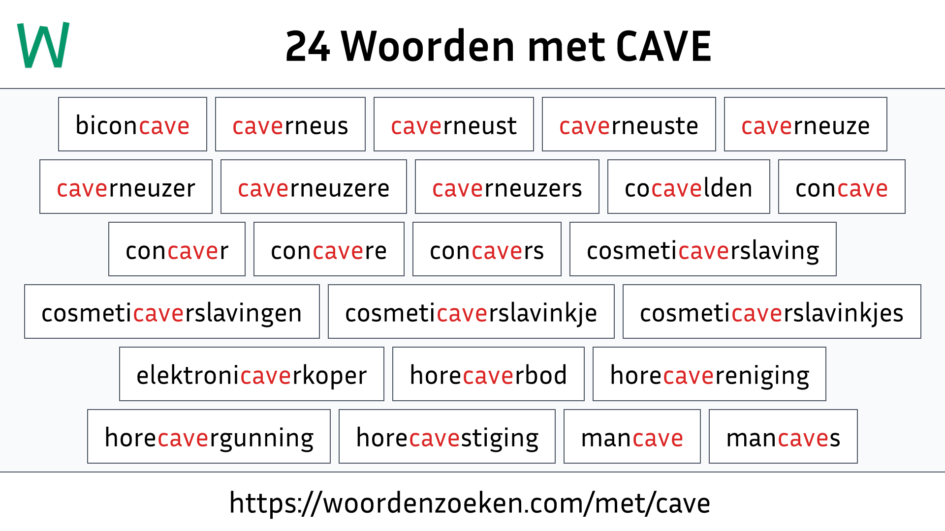 Woorden met CAVE