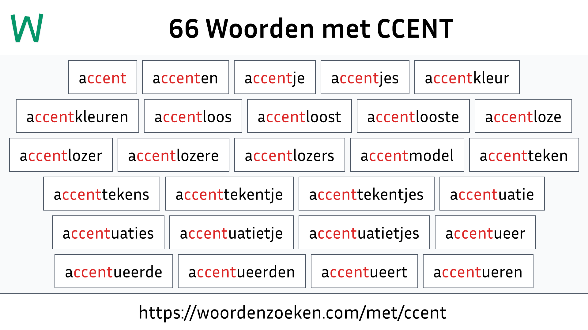 Woorden met CCENT