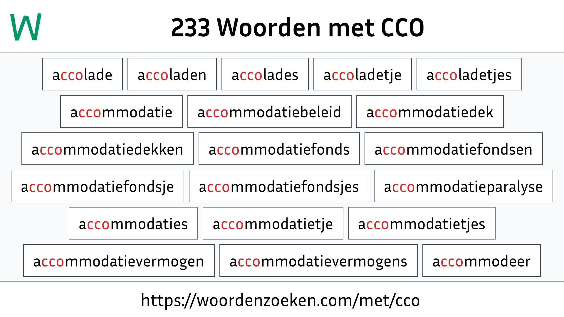 Woorden met CCO