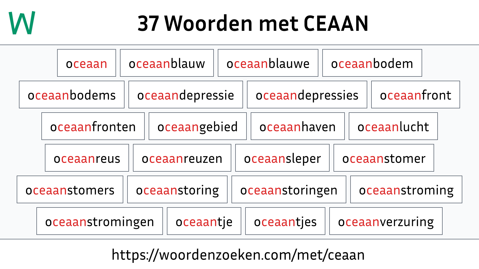 Woorden met CEAAN