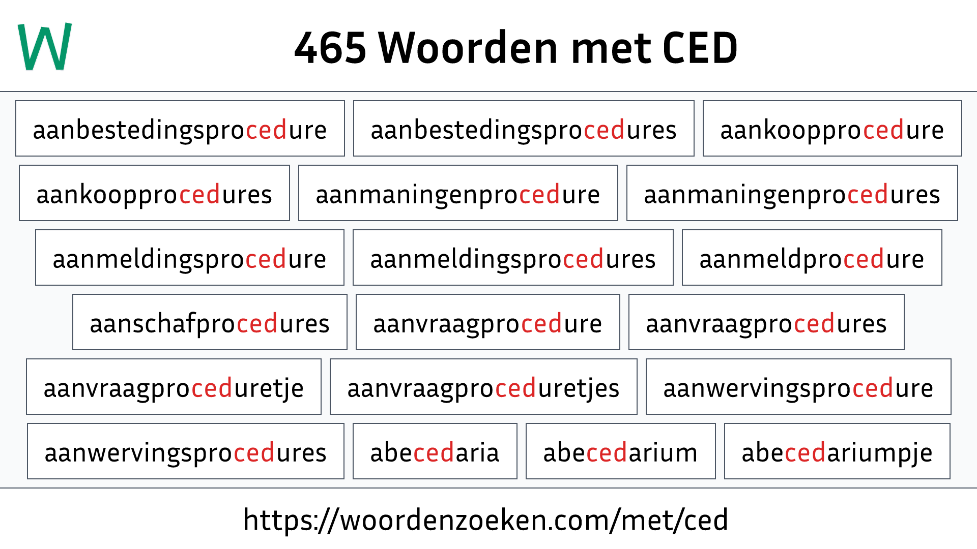 Woorden met CED