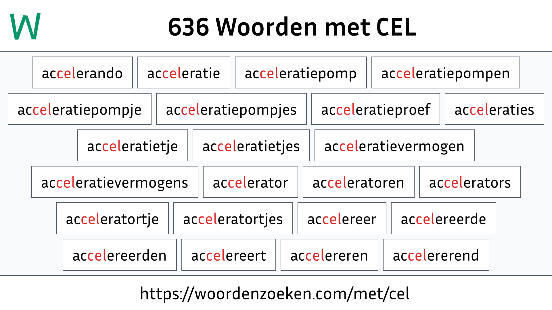 Woorden met CEL