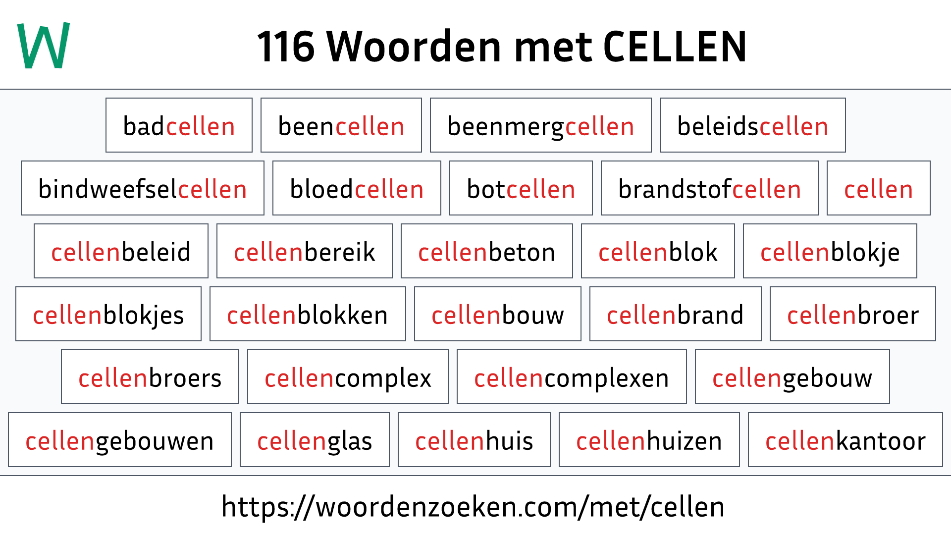 Woorden met CELLEN