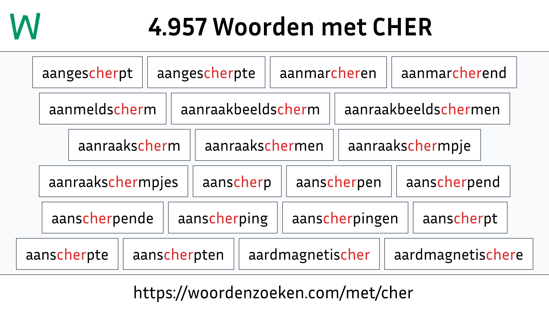 Woorden met CHER