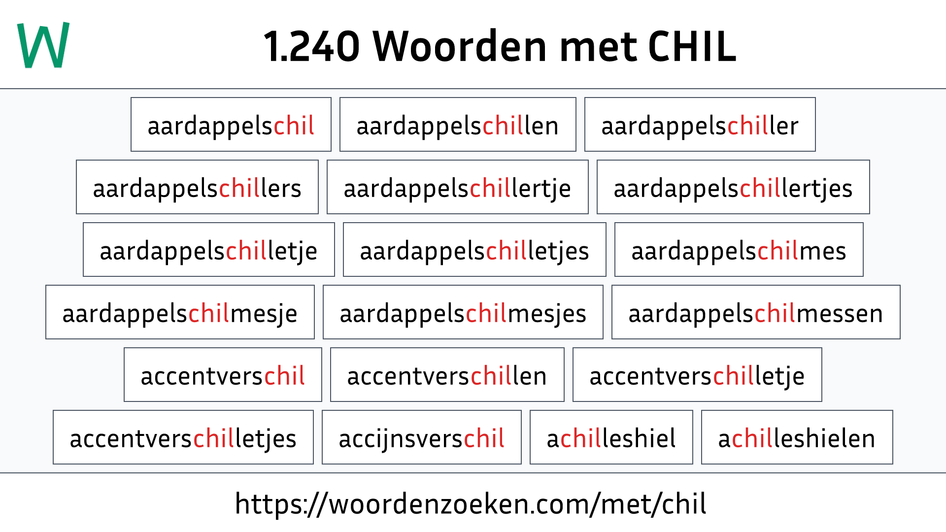 Woorden met CHIL