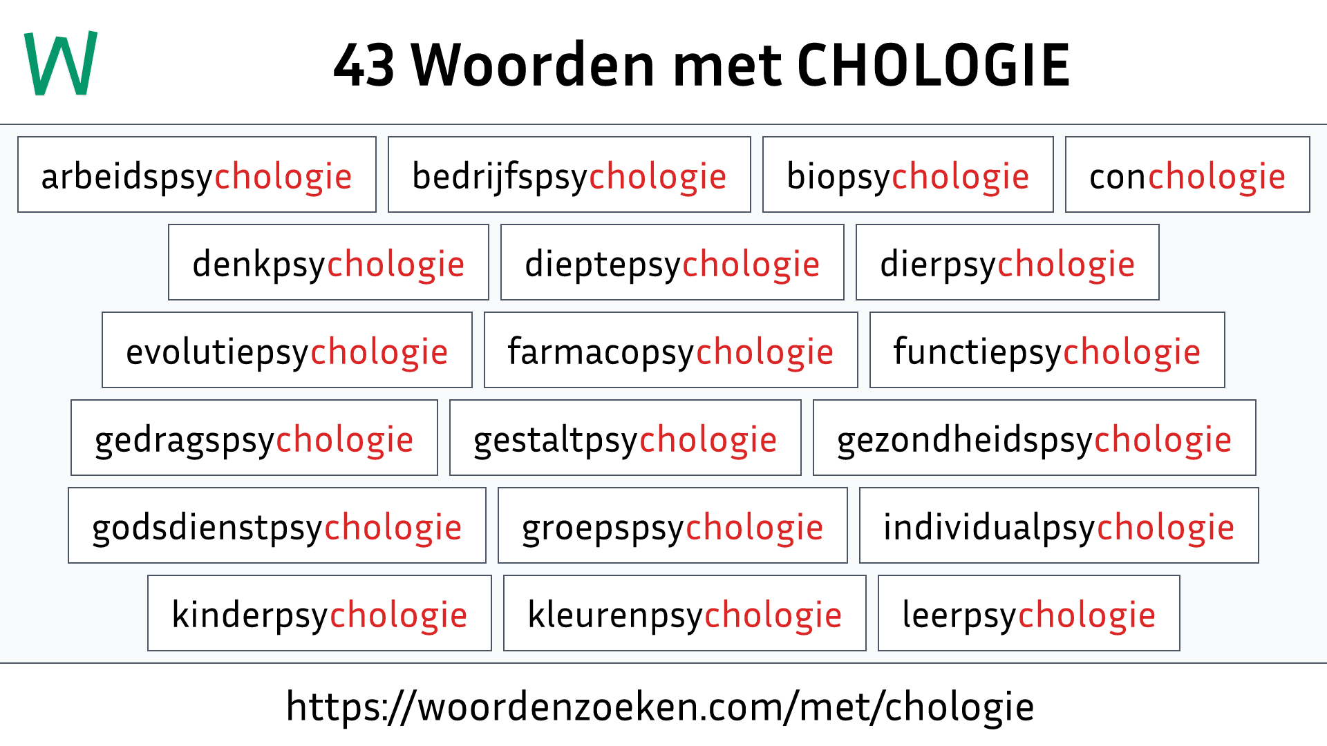 Woorden met CHOLOGIE