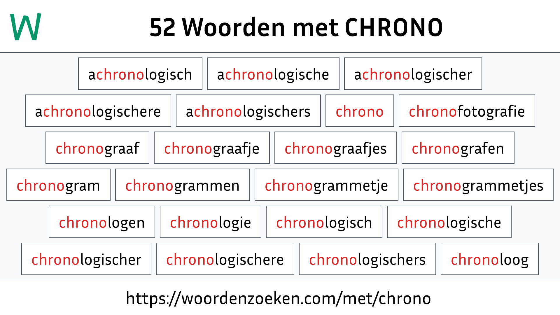 Woorden met CHRONO