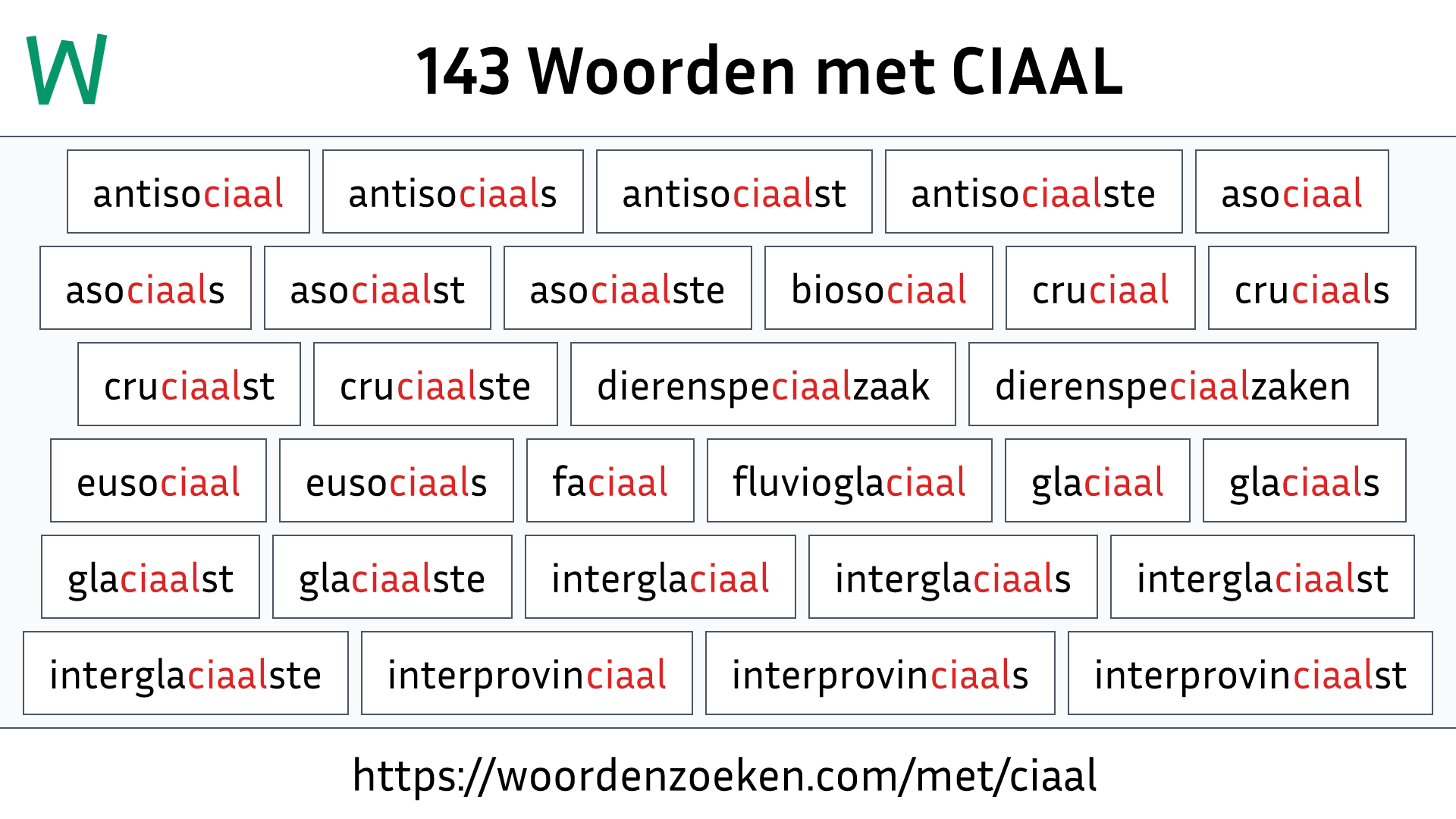 Woorden met CIAAL