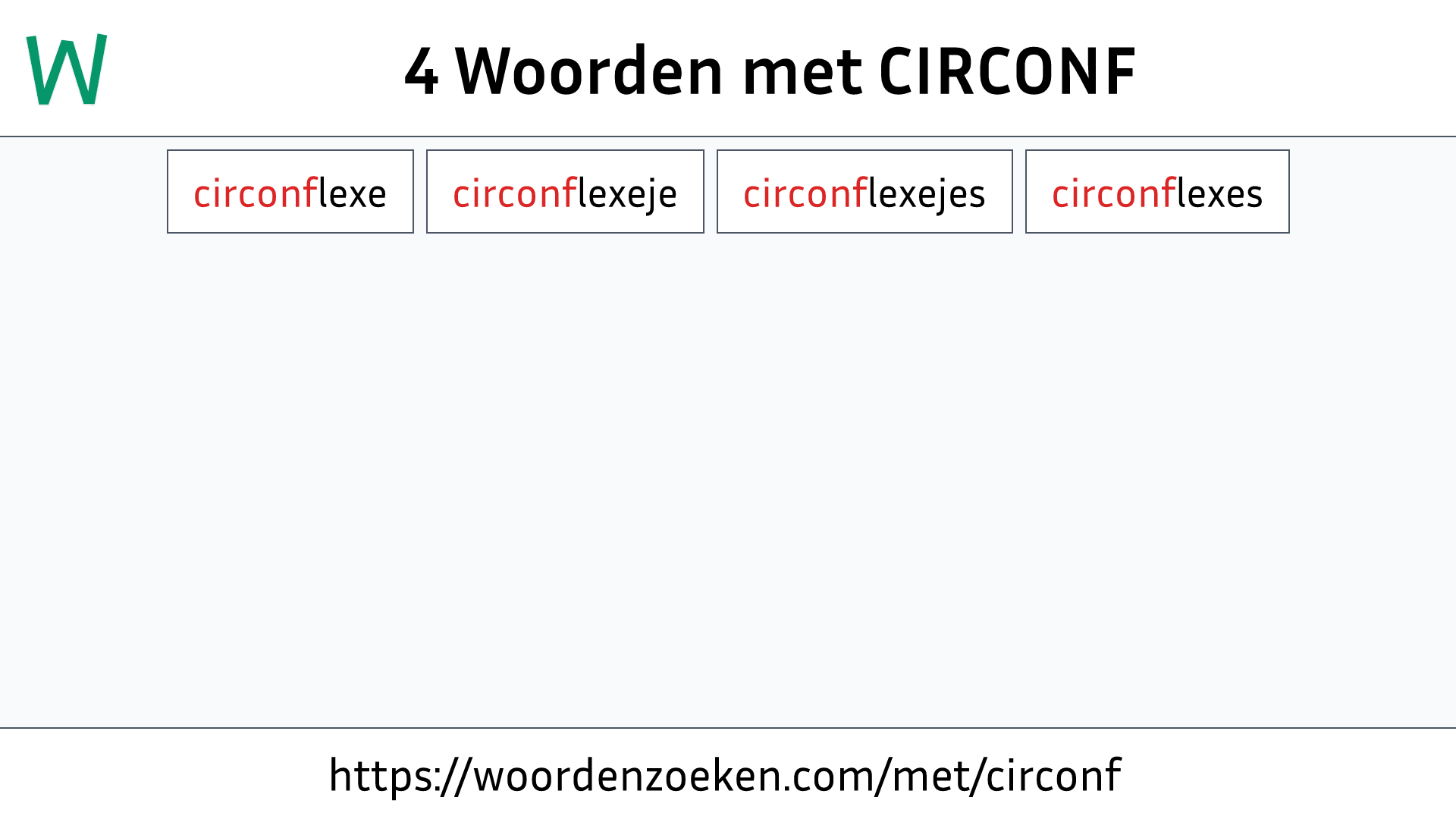 Woorden met CIRCONF