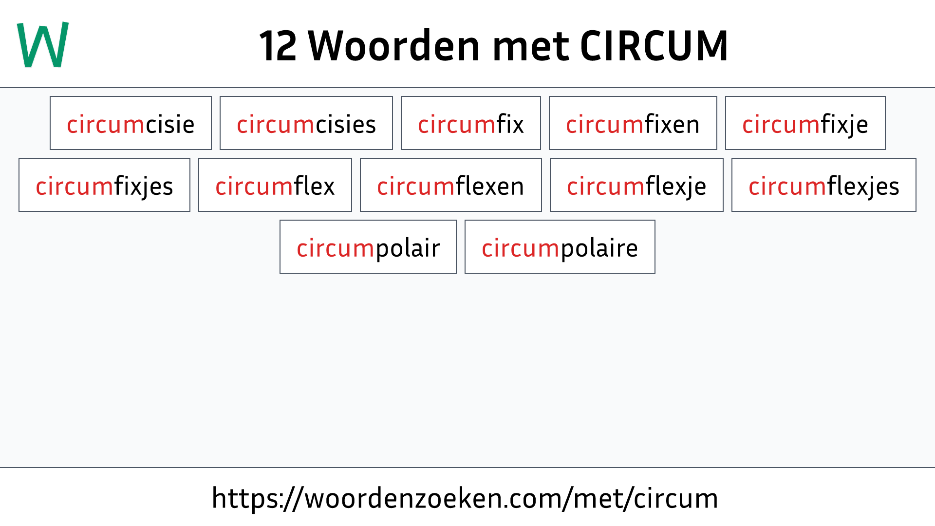 Woorden met CIRCUM