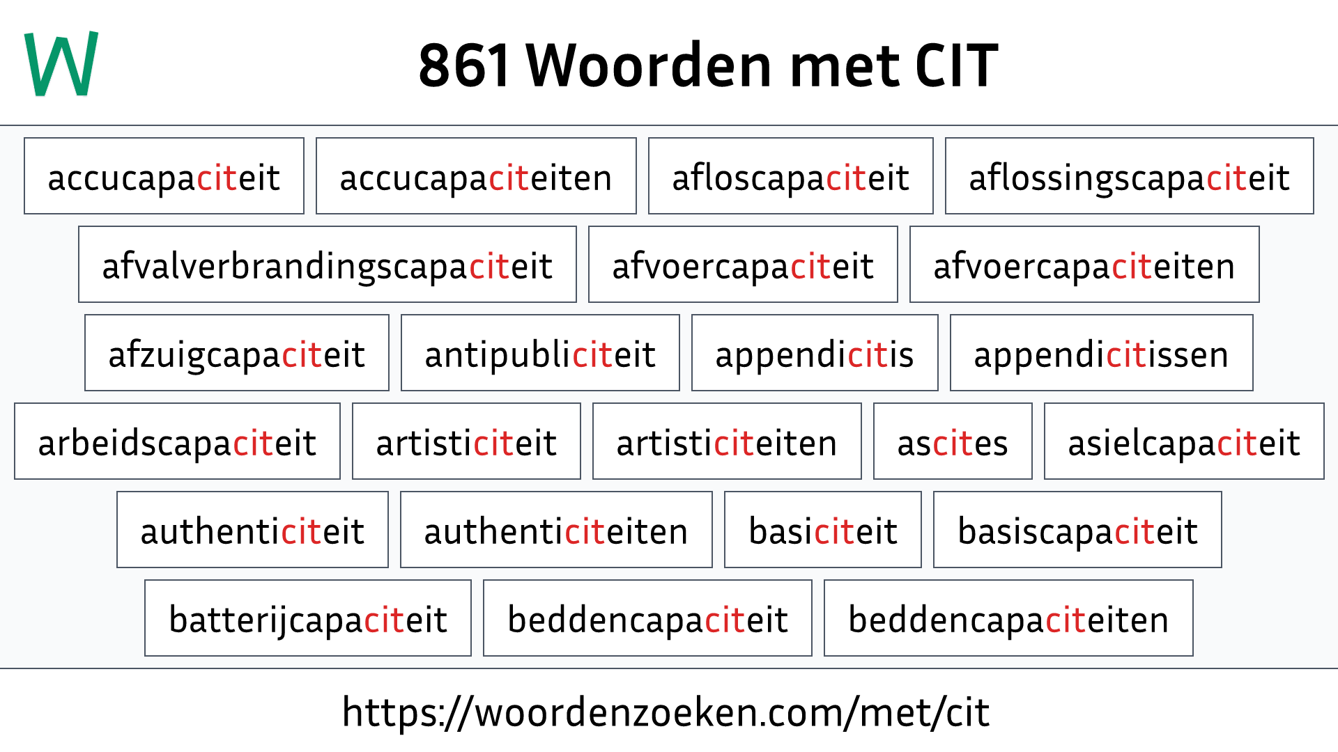 Woorden met CIT