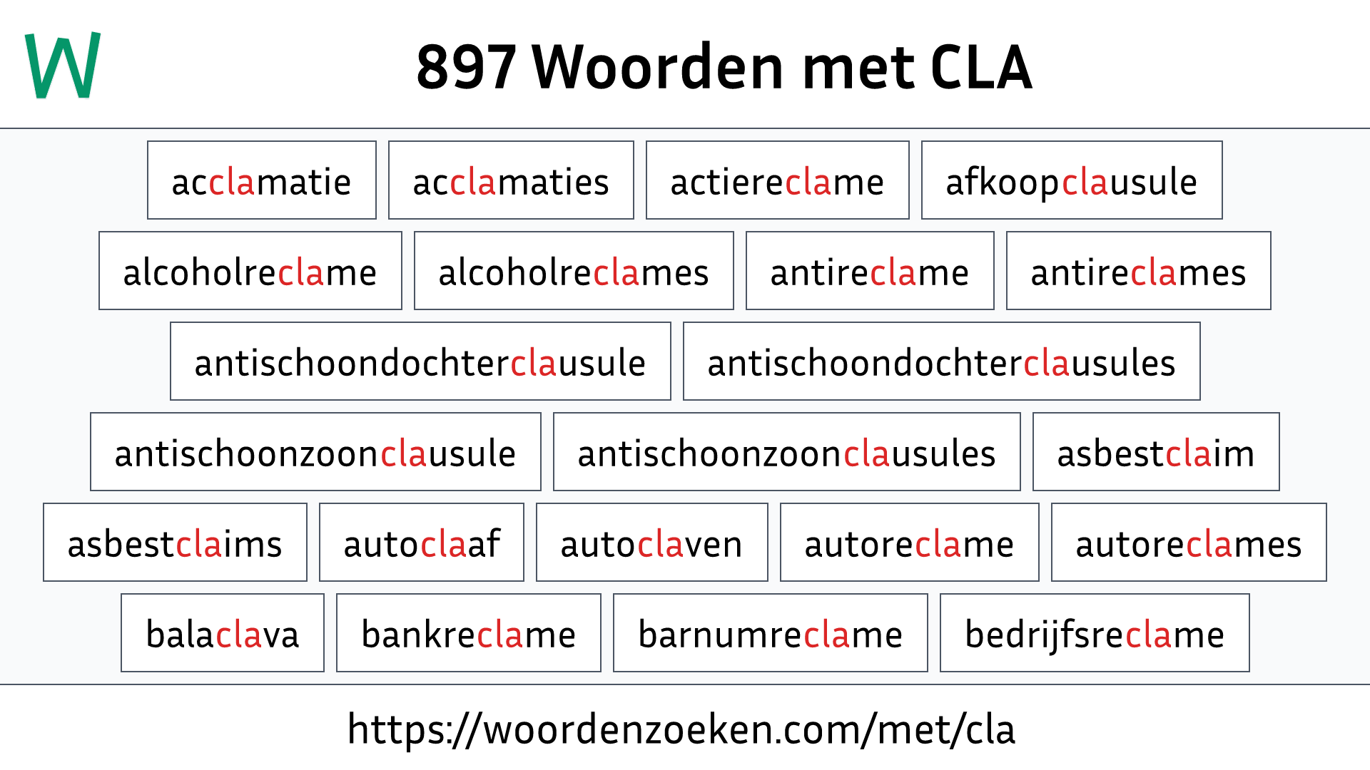 Woorden met CLA