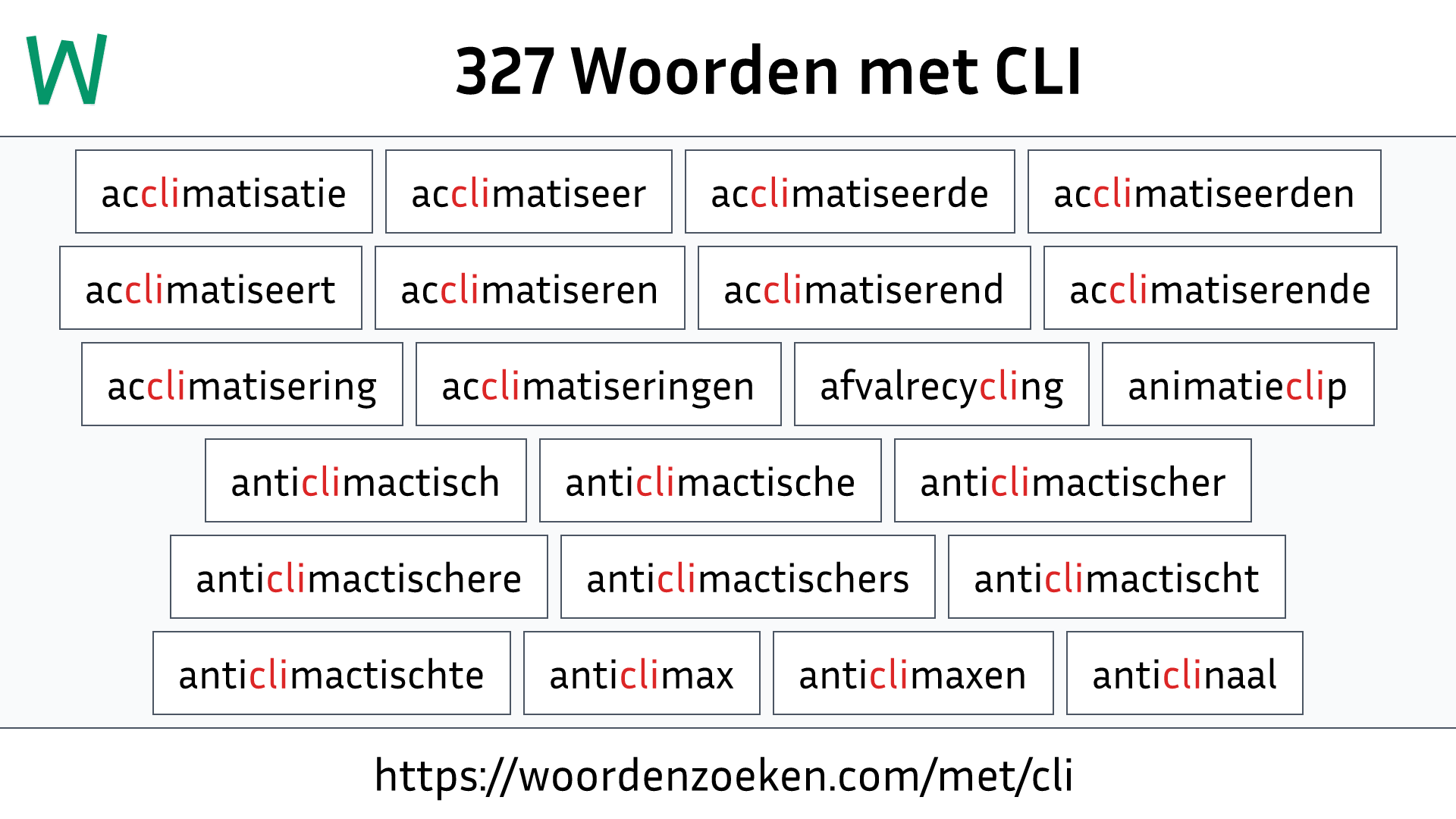 Woorden met CLI
