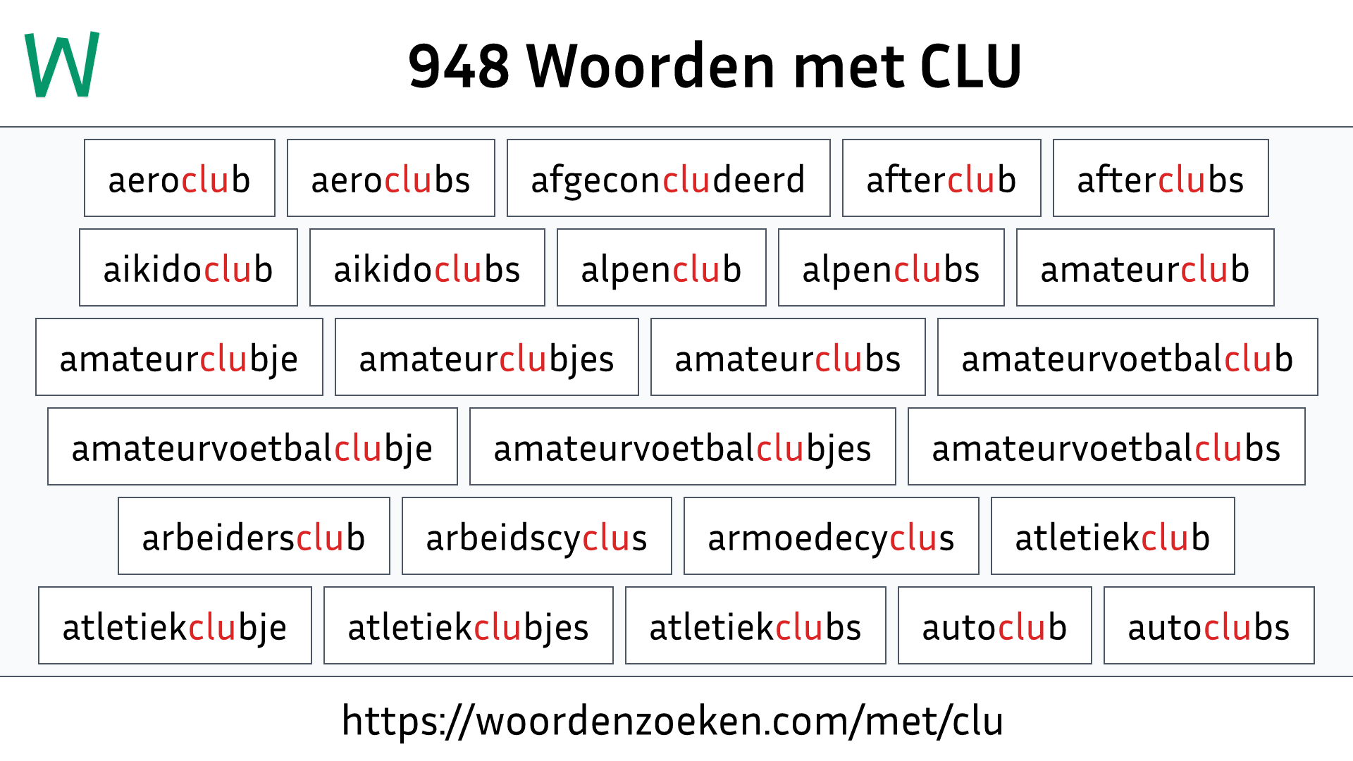 Woorden met CLU