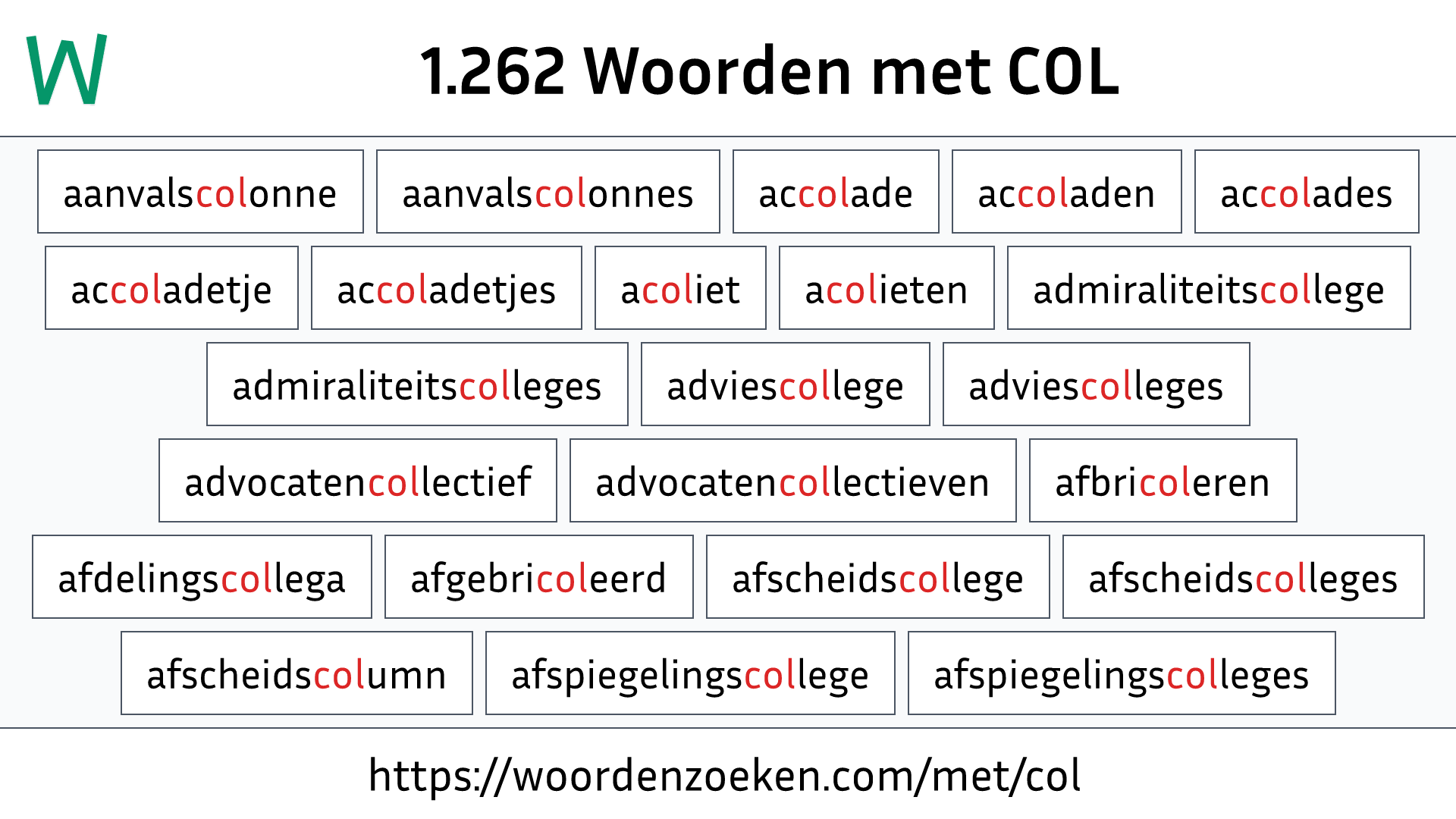 Woorden met COL