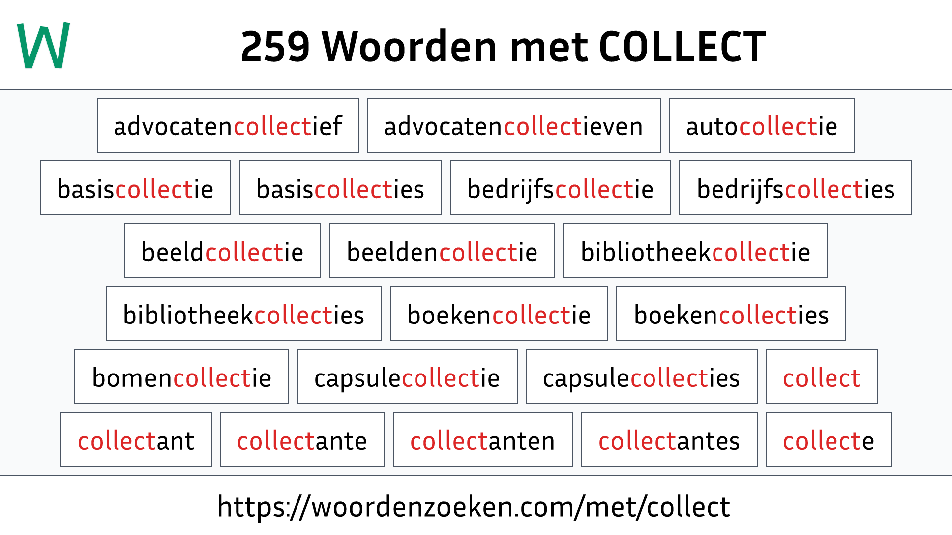Woorden met COLLECT