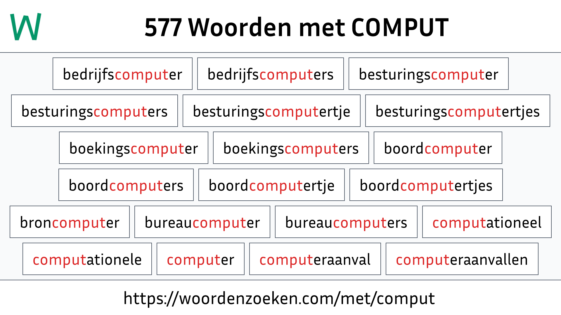 Woorden met COMPUT