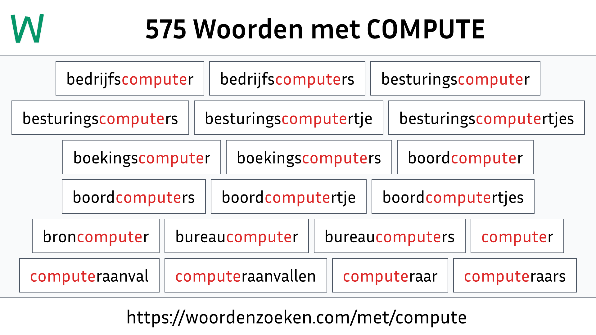 Woorden met COMPUTE