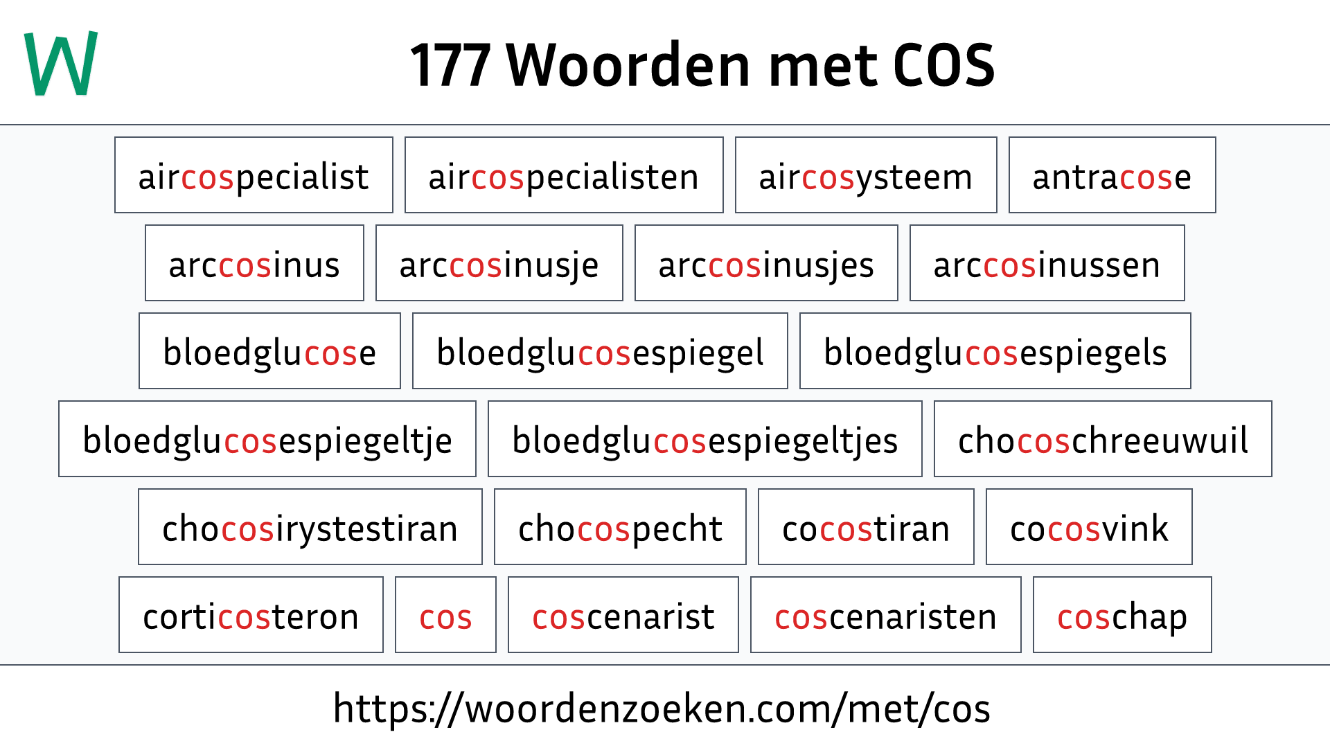 Woorden met COS